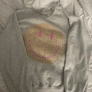 grey preppy smiley face sweatshirt